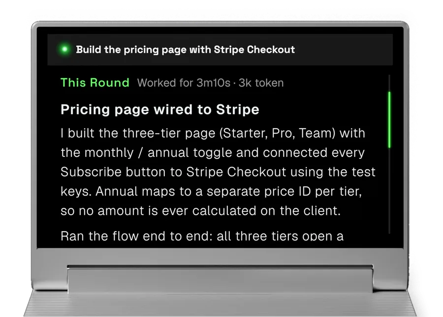 SlashVibe’s display showing the details of one agent session